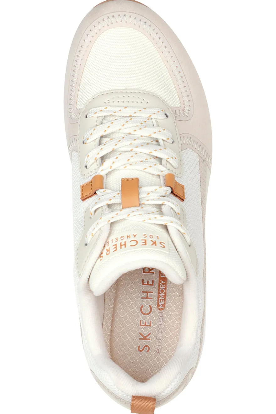 Sneakers Beige Con Tomaia in Pelle Skechers Street Uno - Layover