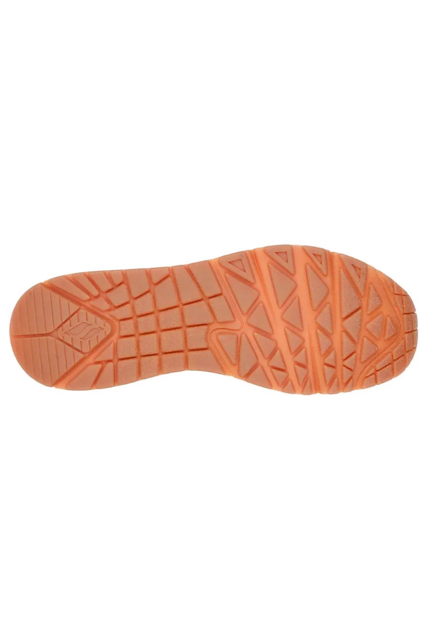 Sneakers Beige Con Tomaia in Pelle Skechers Street Uno - Layover