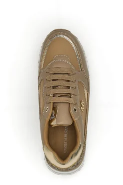 Sneakers beige con zeppa e inserti glitter Burani 51800C1133