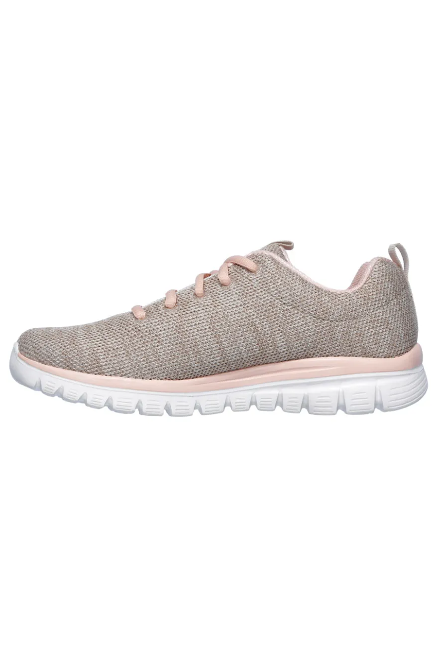 Sneakers beige in mesh leggere con memory foam Skechers Graceful Twisted Fortune
