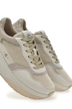 Sneakers Beige in pelle zeppa comfort Pittarello capsule Benny
