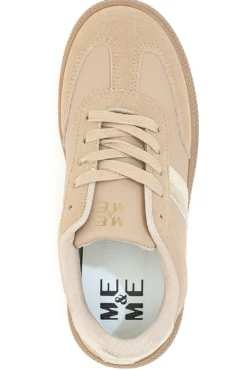 Sneakers beige inserti metallizzati fondo a contrasto Me & Me GB2026