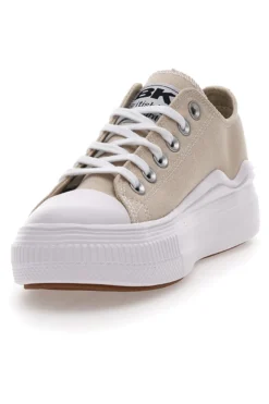 Sneakers Beige In Tela Con Platform British Knight Kaya Flow Low