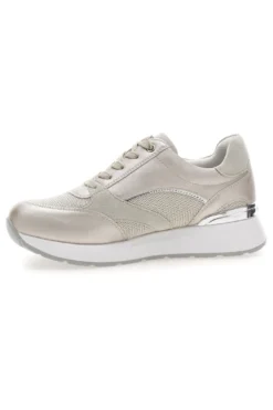 Sneakers beige perlato con zip laterale e zeppa Inblu 472IN