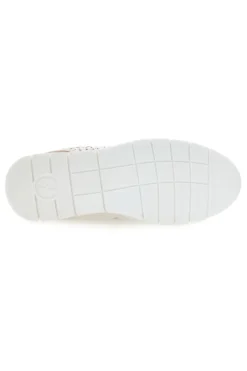 Sneakers beige traforate in vera pelle con cerniera Prima riga 182082