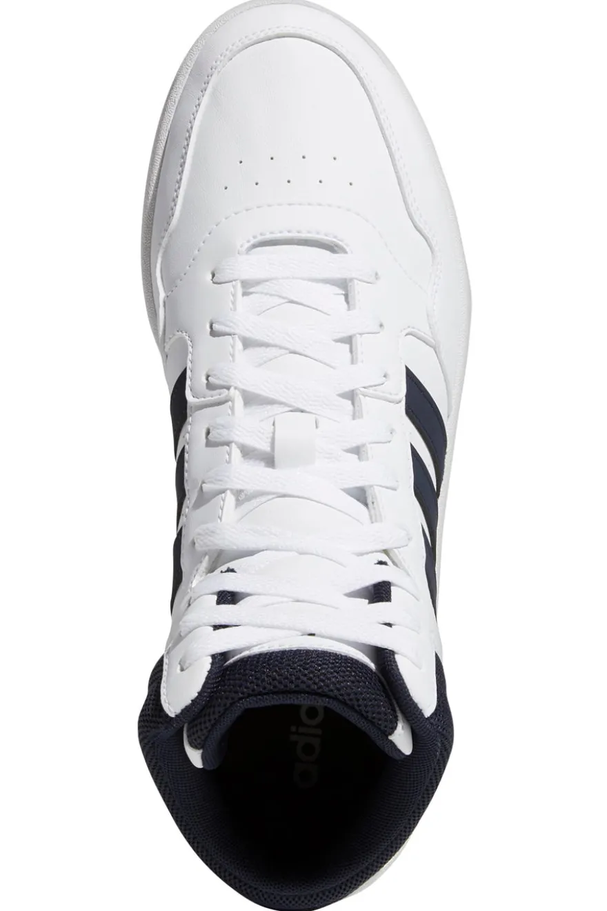 Sneakers Bianche Alte con Lacci Adidas Hoops 3.0 Mid
