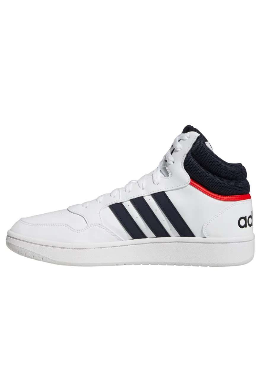 Sneakers Bianche Alte con Lacci Adidas Hoops 3.0 Mid