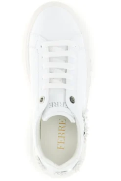 Sneakers bianche con applicazioni floreali Ferre F760