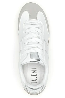 Sneakers Bianche con Banda Laterale Argento TALEMI 24250