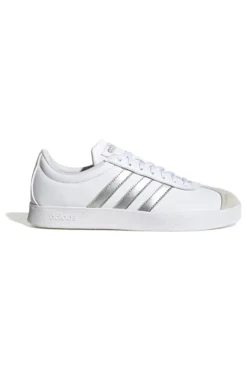 Sneakers Bianche con Bande Argento Adidas VL Court Base