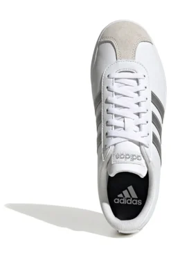 Sneakers Bianche con Bande Argento Adidas VL Court Base