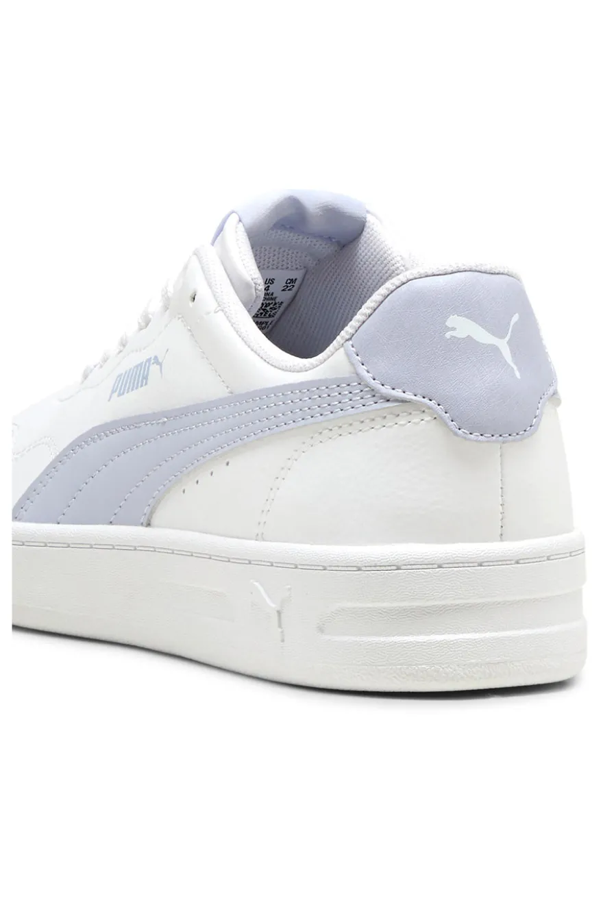 Sneakers Bianche con Bande Azzurre PUMA COURT LALLY JR