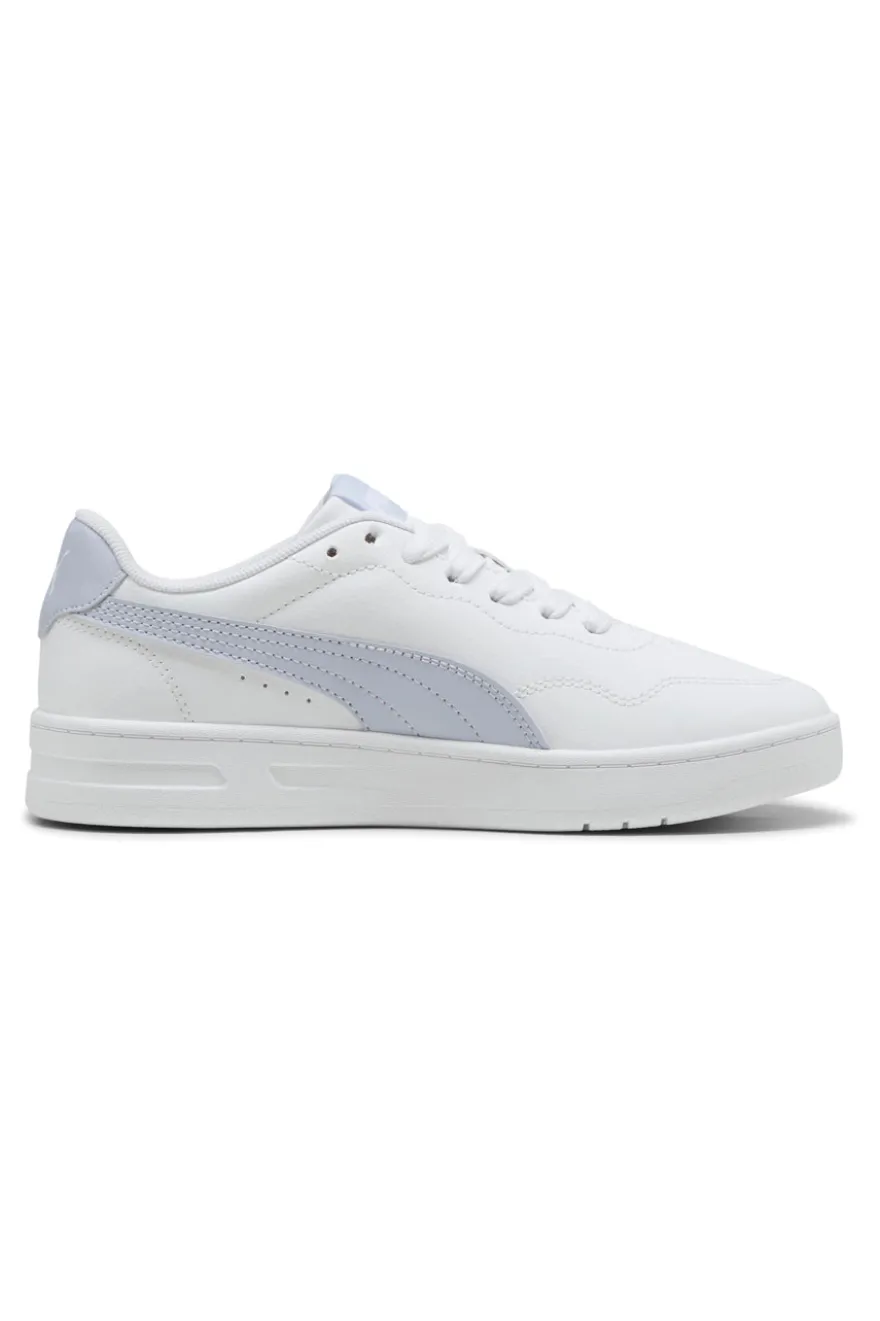 Sneakers Bianche con Bande Azzurre PUMA COURT LALLY JR