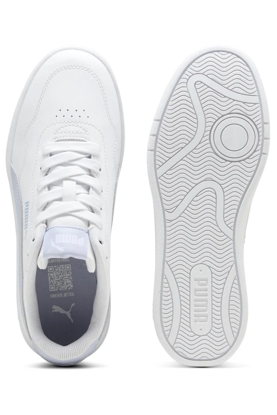 Sneakers Bianche con Bande Azzurre PUMA COURT LALLY JR