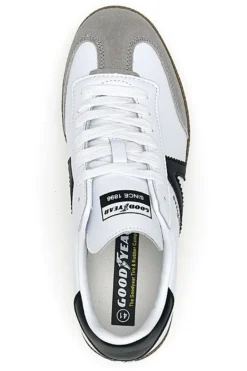 Sneakers Bianche con Bande Nere in Vera Pelle CANGURO GY51001