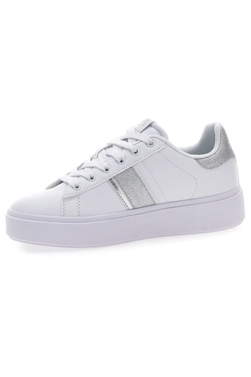 Sneakers Bianche con Dettagli Argentati COTTON BELT ANNUNZIATA LTH