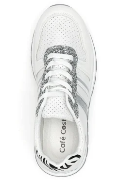 Sneakers Bianche Con Dettagli Argento Cafe' Cost 206