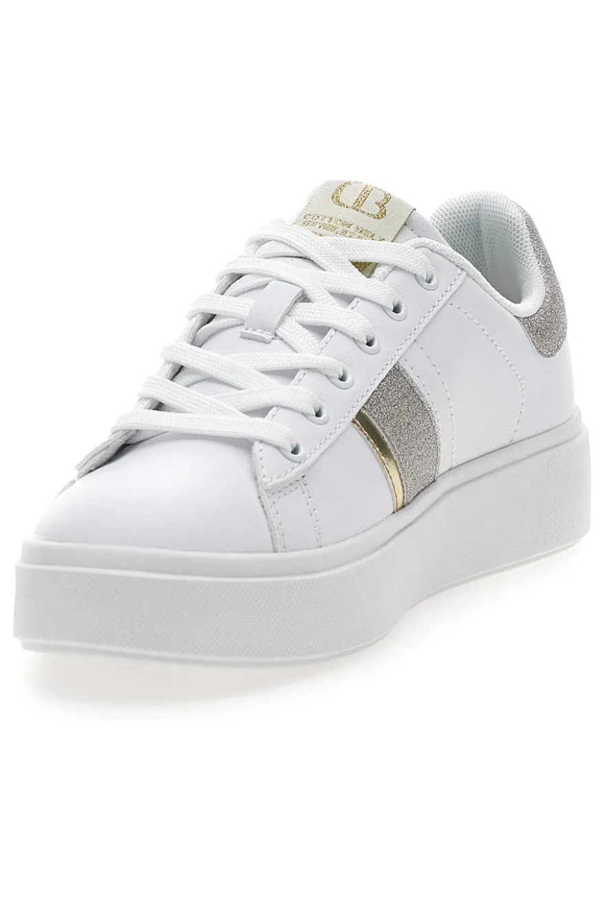 Sneakers Bianche con Dettagli Dorati COTTON BELT ANNUNZIATA LTH
