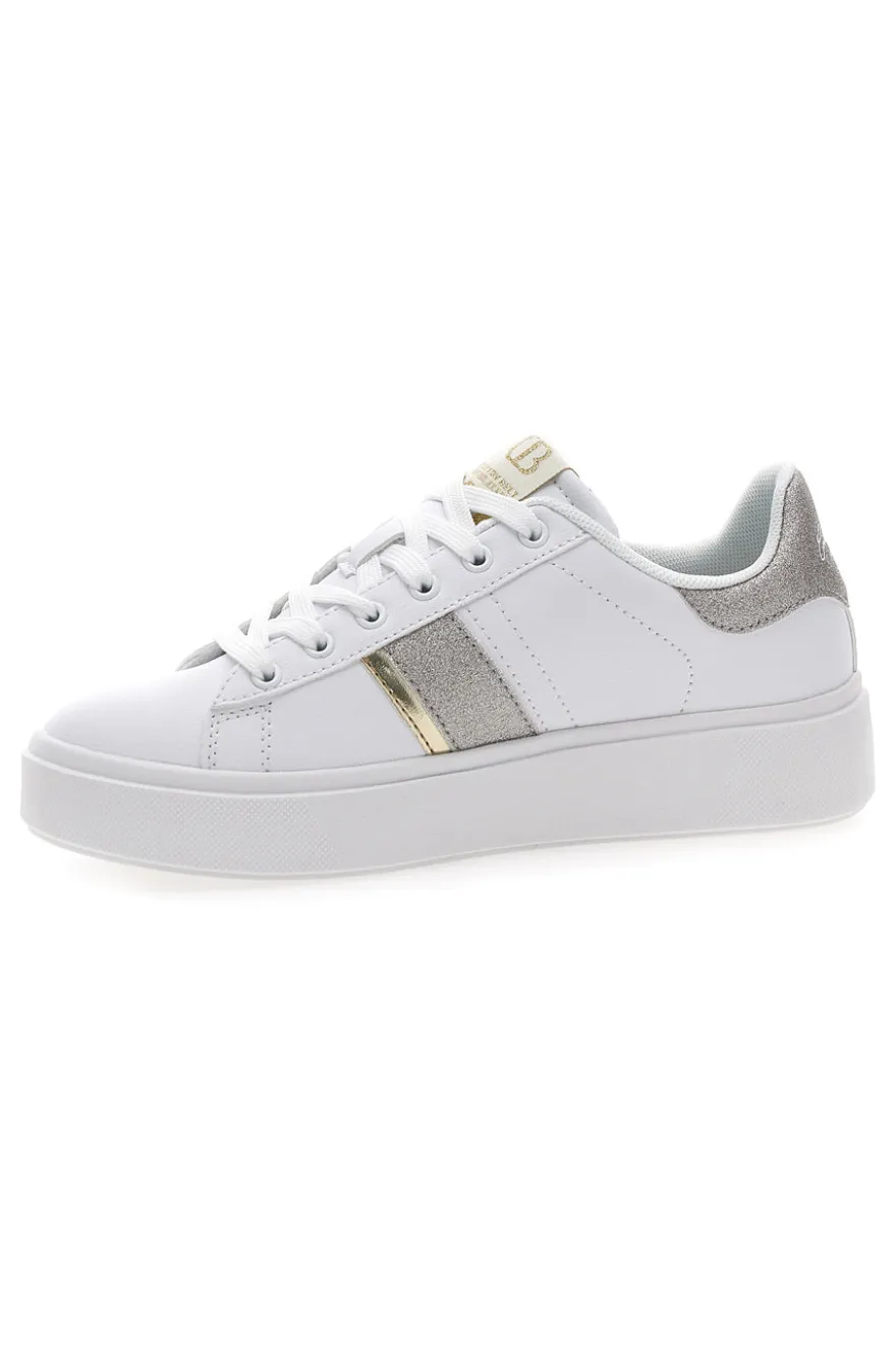 Sneakers Bianche con Dettagli Dorati COTTON BELT ANNUNZIATA LTH