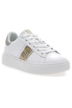 Sneakers Bianche con Dettagli Dorati COTTON BELT ANNUNZIATA LTH