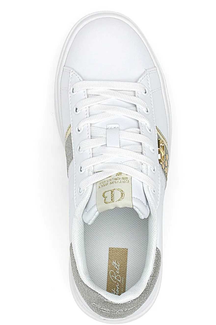 Sneakers Bianche con Dettagli Dorati COTTON BELT ANNUNZIATA LTH