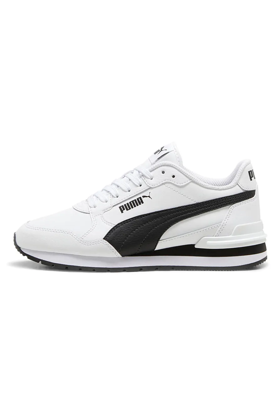 Sneakers bianche con dettagli neri e soletta SoftFoam+ Puma ST Runner v4 L Jr