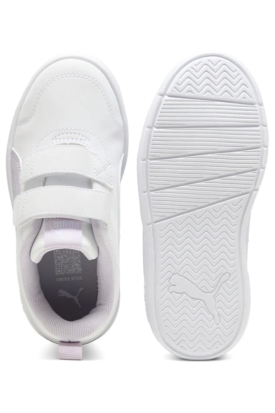 Sneakers Bianche con Dettagli Lilla i Pois e Velcro PUMA Courtflex V3 Dotty V PS