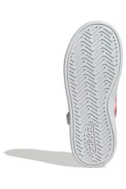 Sneakers bianche con dettagli rosa e chiusura a strappo Adidas Grand Court 3.0 El C