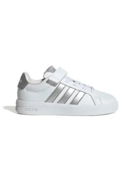 Sneakers bianche con dettagli metallizzati e chiusura a strappo Adidas GRAND COURT 3.0 EL C
