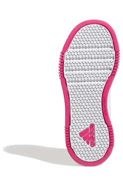 Sneakers bianche con dettagli fucsia e doppio strappo Adidas Tensaur Sport 2 CF K