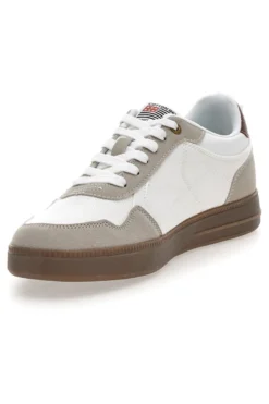 Sneakers bianche con dettagli marroni Cotton belt HOOK CVS