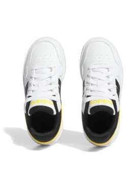 Sneakers Bianche con dettagli Neri e Gialli Adidas Hoops 3.0 K