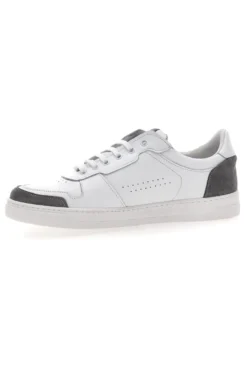 Sneakers Bianche con Dettagli Grigi in Pelle Made in Italy PTR 123