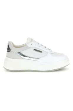Sneakers bianche con dettagli argento Ferre F750