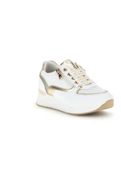 Sneakers bianche con dettagli dorati platform Laura Biagiotti 8481C9758