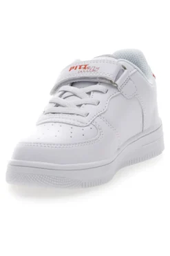 Sneakers Bianche con Dettagli Arancioni e Blu PITT KIDS K191562