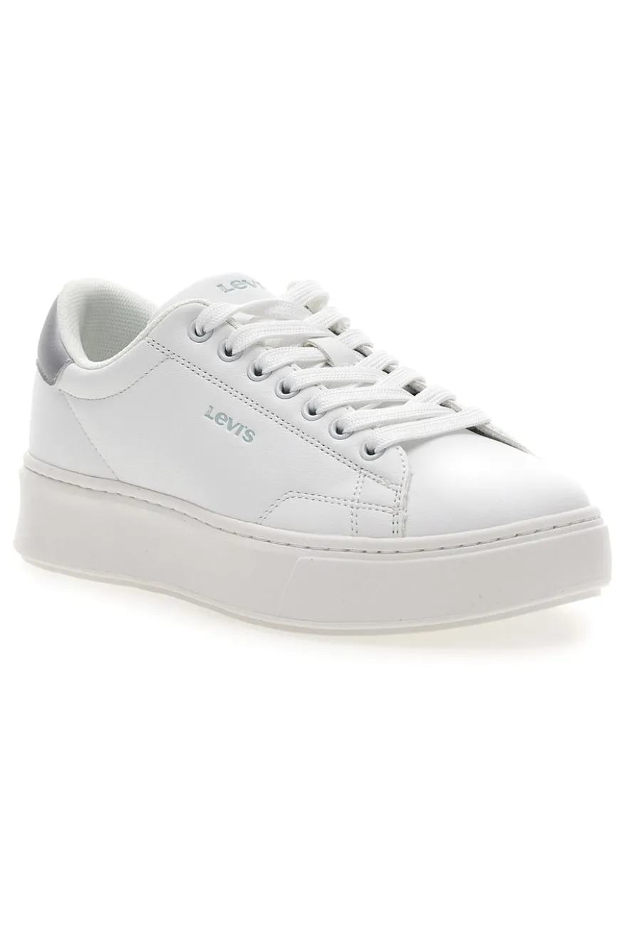 Sneakers Bianche con Dettaglio Posteriore Argento LEVI'S AMBER