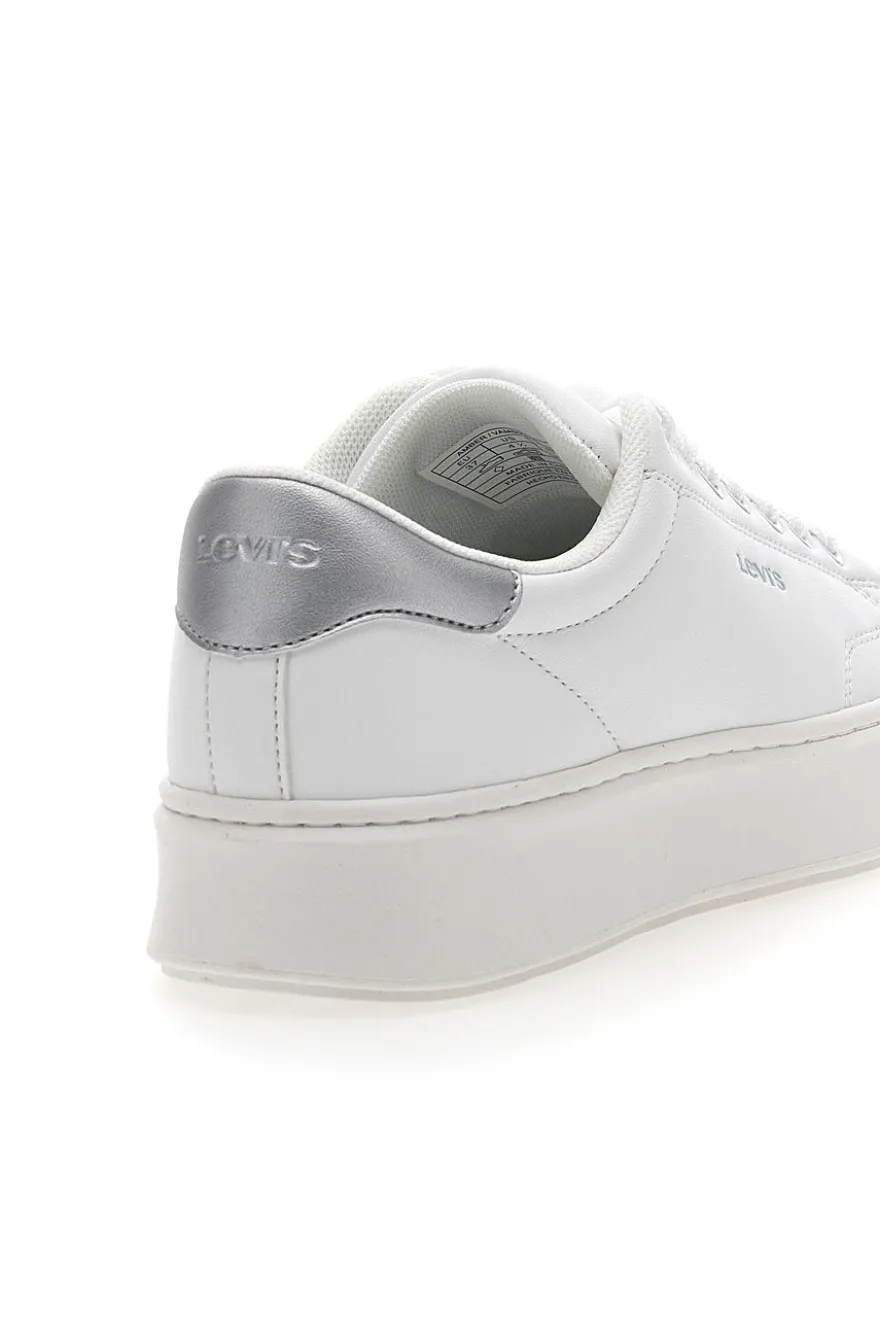 Sneakers Bianche con Dettaglio Posteriore Argento LEVI'S AMBER