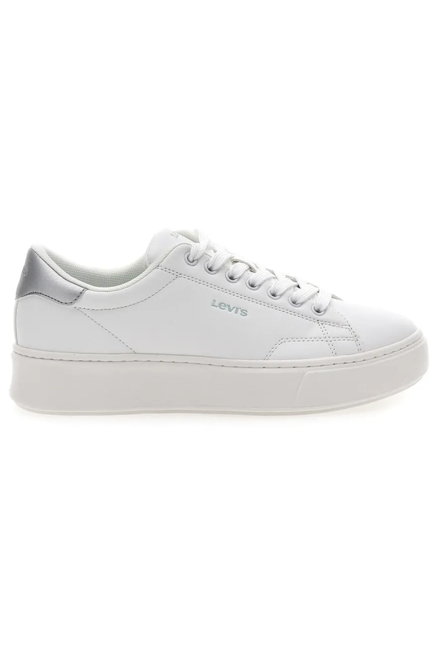 Sneakers Bianche con Dettaglio Posteriore Argento LEVI'S AMBER