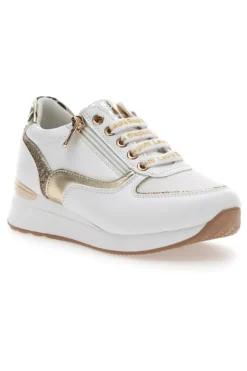 Sneakers Bianche con dettagli Dorati e Platform LAURA BIAGIOTTI L8481