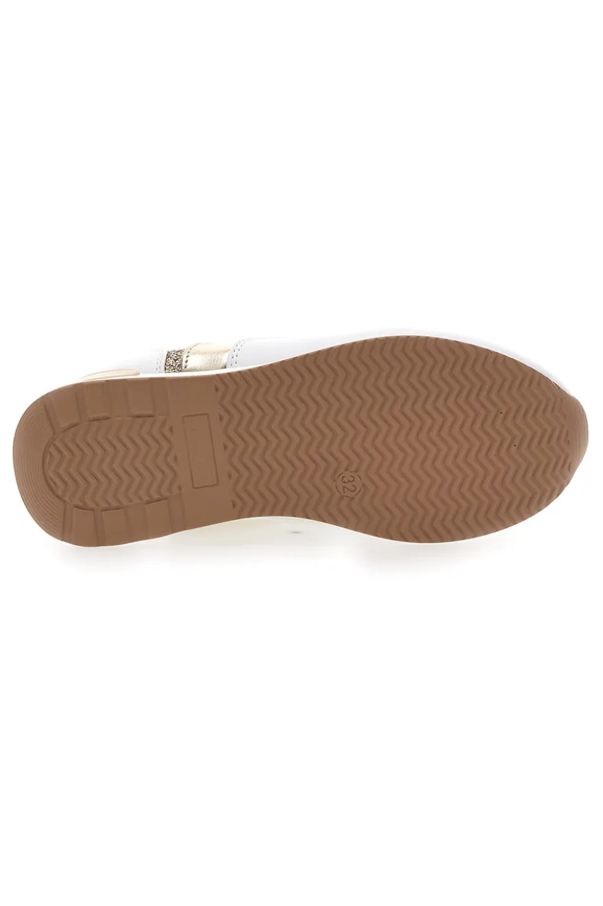 Sneakers Bianche con dettagli Dorati e Platform LAURA BIAGIOTTI L8481