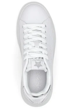 Sneakers bianche con dettagli argentati Cotton belt LONDON 3.0