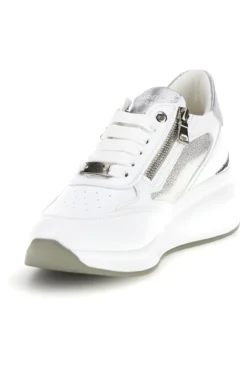 Sneakers bianche con dettagli silver Mariella Burani 52100C1441