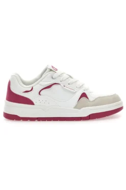 Sneakers bianche con dettagli fucsia e punta scamosciata Champion RD18 Heritage Flap Low G GS