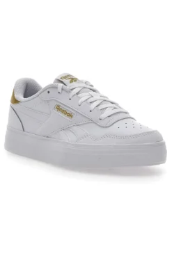 Sneakers Bianche Con Dettagli Oro Reebok Court Advance Bold