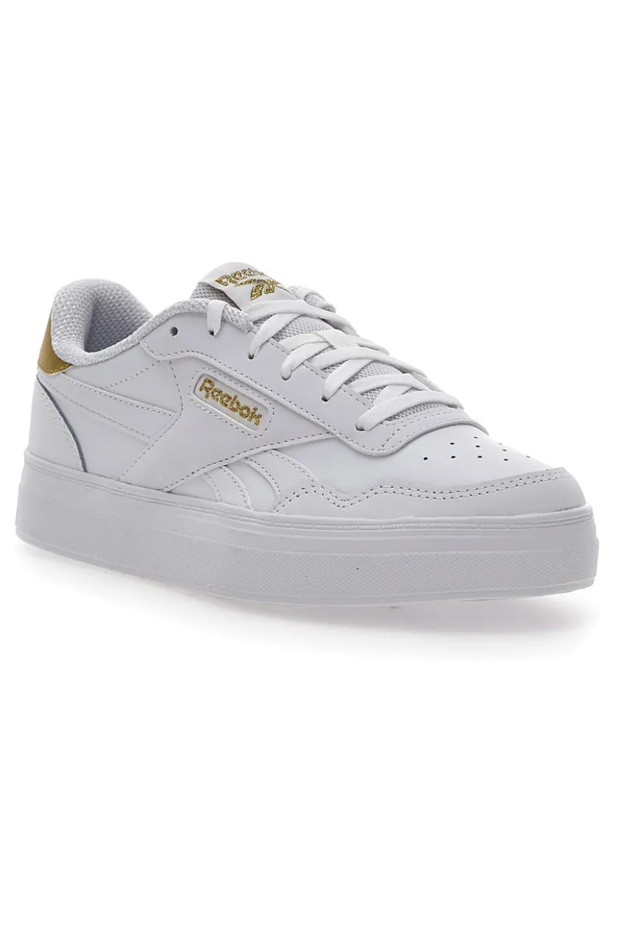 Sneakers Bianche Con Dettagli Oro Reebok Court Advance Bold