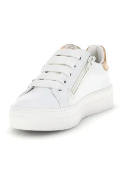 Sneakers bianche con fiori e inserti oro Laura Biagiotti L9858C9760