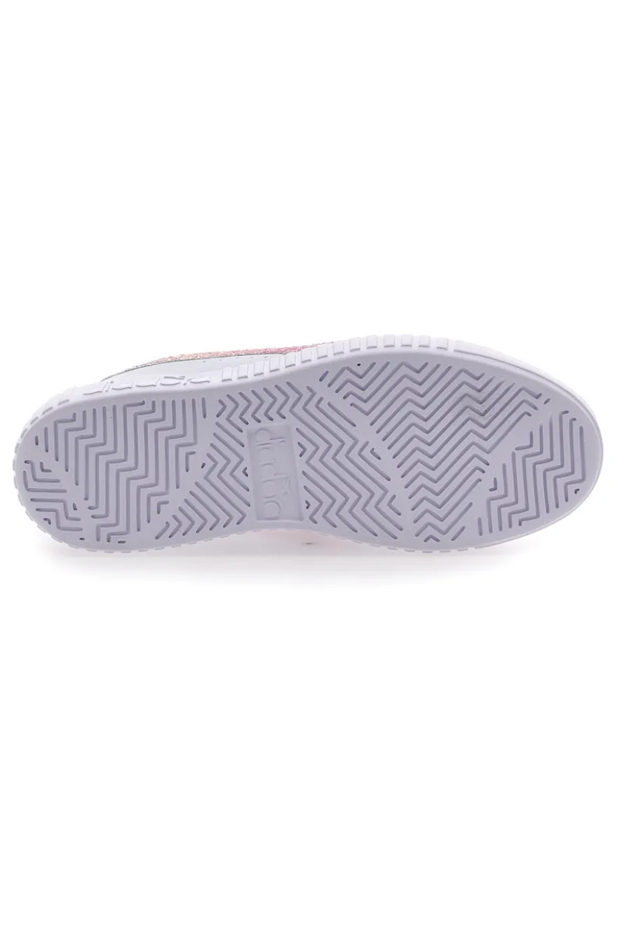 Sneakers Bianche Con Fregio Arcobaleno Diadora Game Step Glow Gs