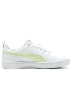 Sneakers bianche con inserti giallo chiaro e rosa Puma Rickie Jr