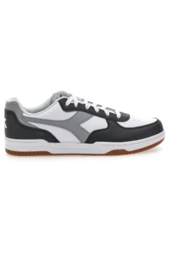 Sneakers Bianche con logo Grigio e Dettagli Neri DIADORA RAPTOR LOW